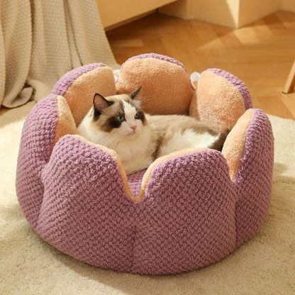 Winter Warm Plush Pet Bed for Cats and Small Dogs - Round Cat Bed - My Pet Serenity