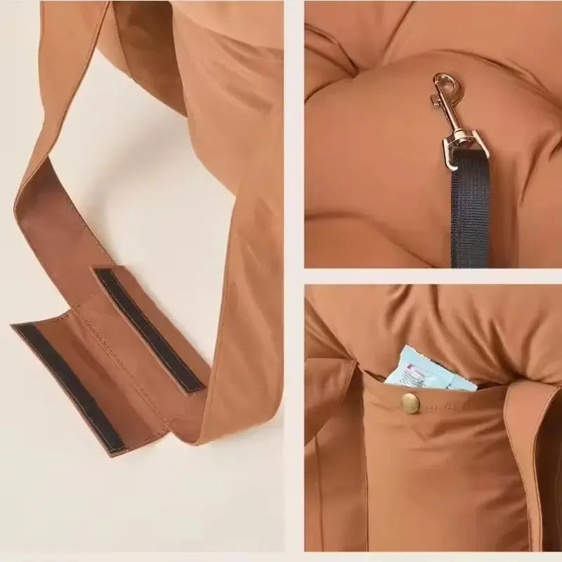 Pet Car Seat Belt & Non-Slip Bed for Small Dogs, Washable Carrier - My Pet Serenity