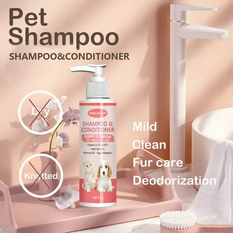 Puppy 2-in-1 Shampoo & Conditioner with Aloe, Hypoallergenic Vitamins - My Pet Serenity