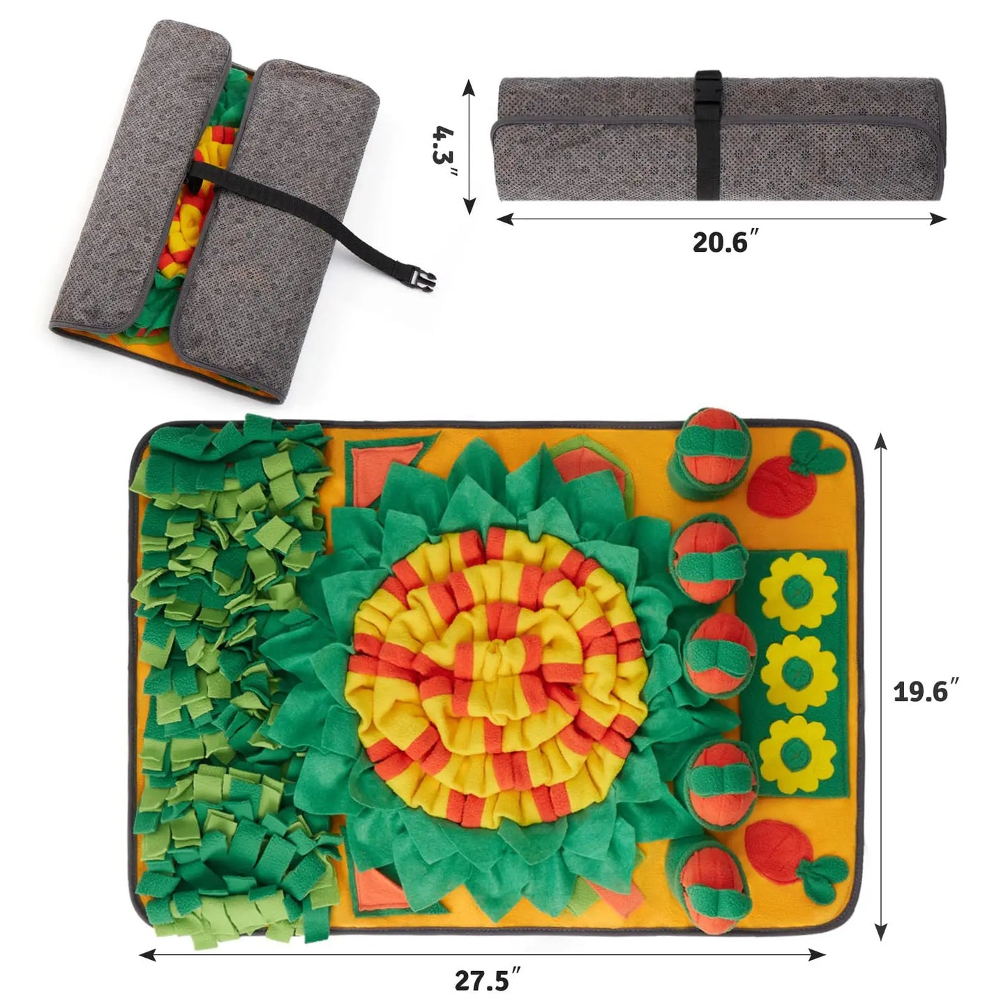Snuffle Mat for Small/Medium Dogs - Soft Fleece, Squeaky Toy, SlowFeed - My Pet Serenity