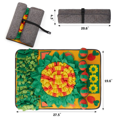 Snuffle Mat for Small/Medium Dogs - Soft Fleece, Squeaky Toy, SlowFeed - My Pet Serenity
