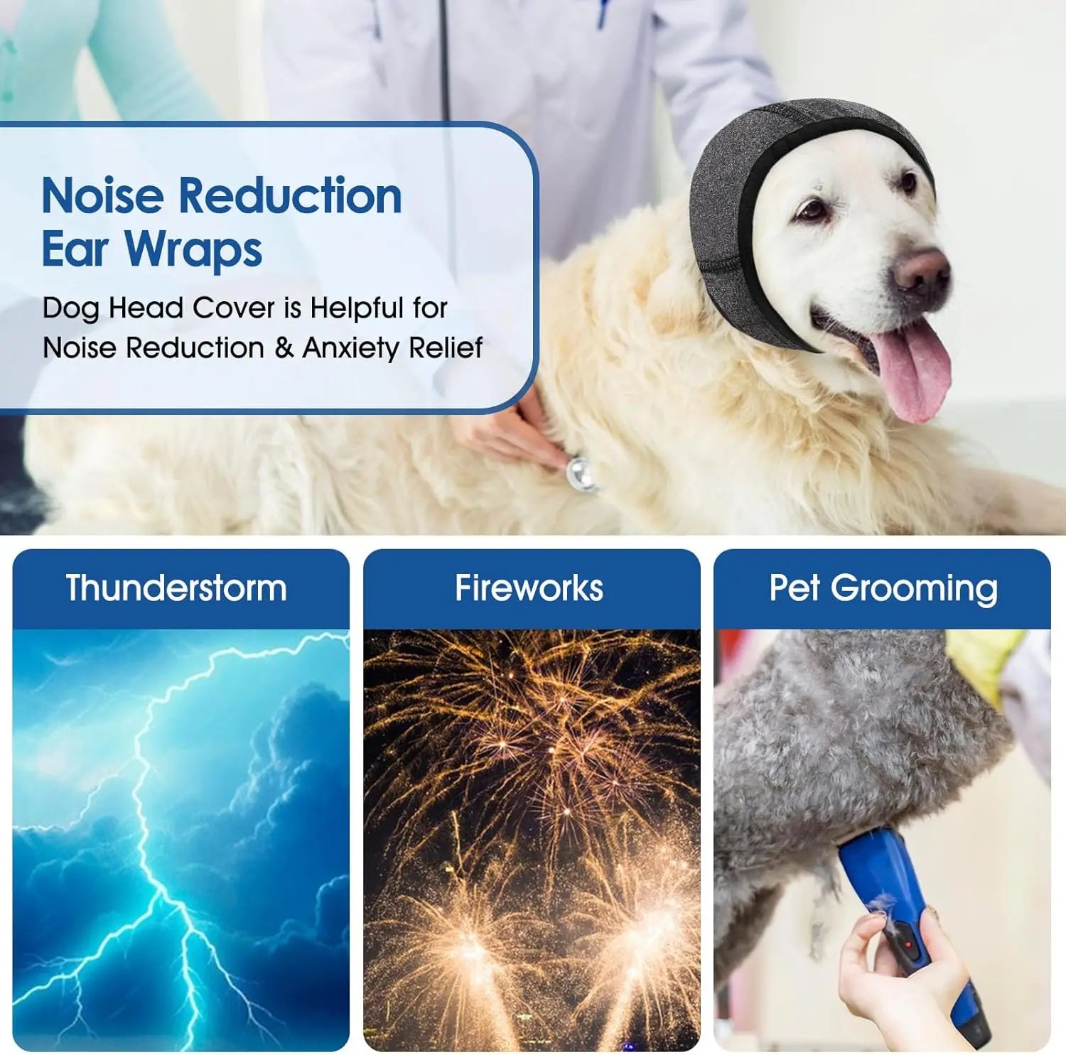 Dog Noise-Reducing Ear Muffs Hood for Grooming & Drying & Anti-Anxiety - My Pet Serenity