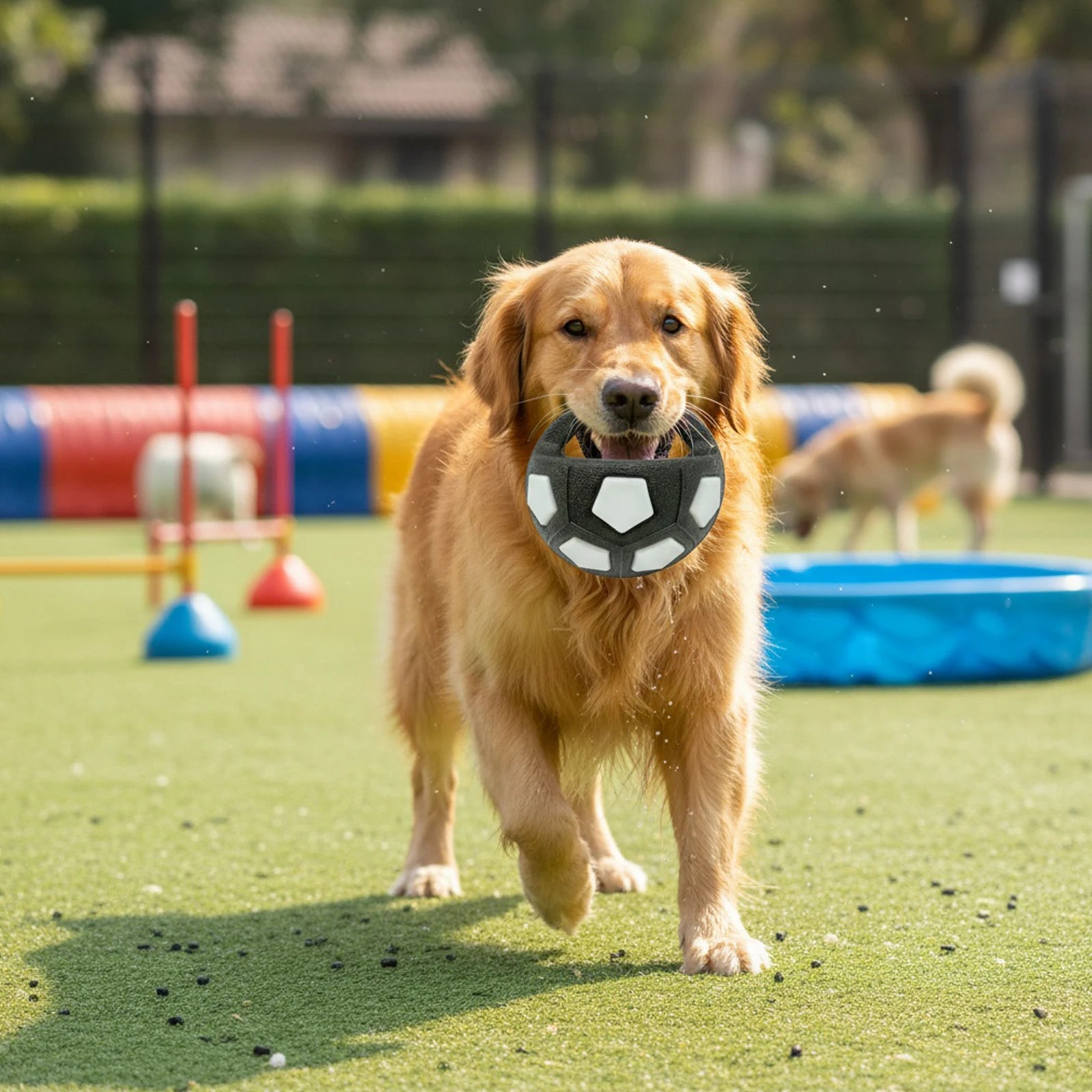 Calming Ball with Handle - Squeaky Football Toy for Medium-Large Dogs - My Pet Serenity