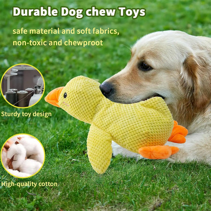 Duck Plush Dog Toy Chew-Resistant Quacking Sound Soft Durable Toy Dogs - My Pet Serenity