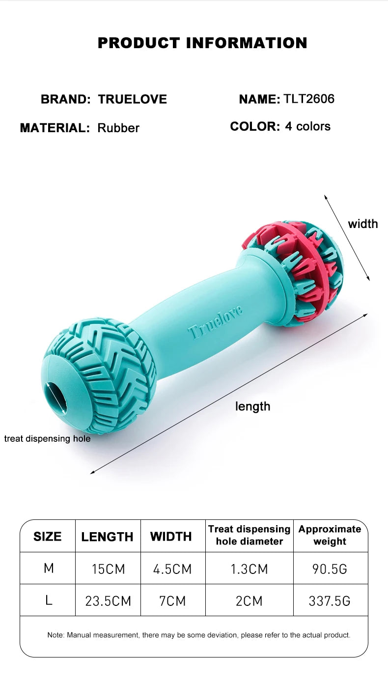 Durable Leak-Proof Treat Dispenser Dog Toy Dumbbell Slow Feeder - My Pet Serenity