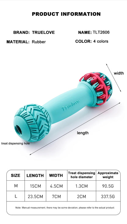 Durable Leak-Proof Treat Dispenser Dog Toy Dumbbell Slow Feeder - My Pet Serenity