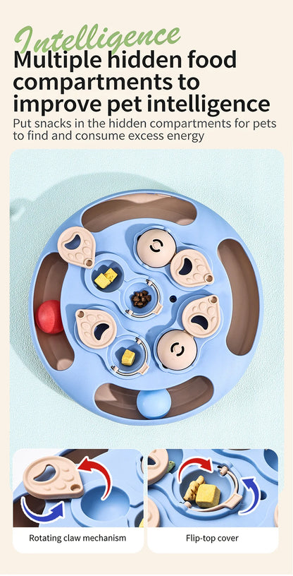 Cat Puzzle Toy Slow Feeder for Indoor Cats, Interactive Turntable - My Pet Serenity