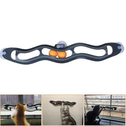 Cat Track Toy with Suction Cup Ball for Window/Glass Mount - My Pet Serenity
