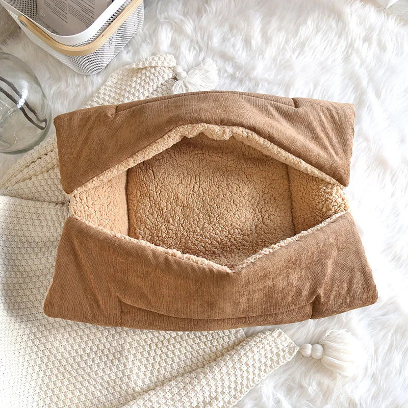 Warm Thick Cat Bed, Foldable Pet Mat for Cats and Small Dogs, Indoor - My Pet Serenity