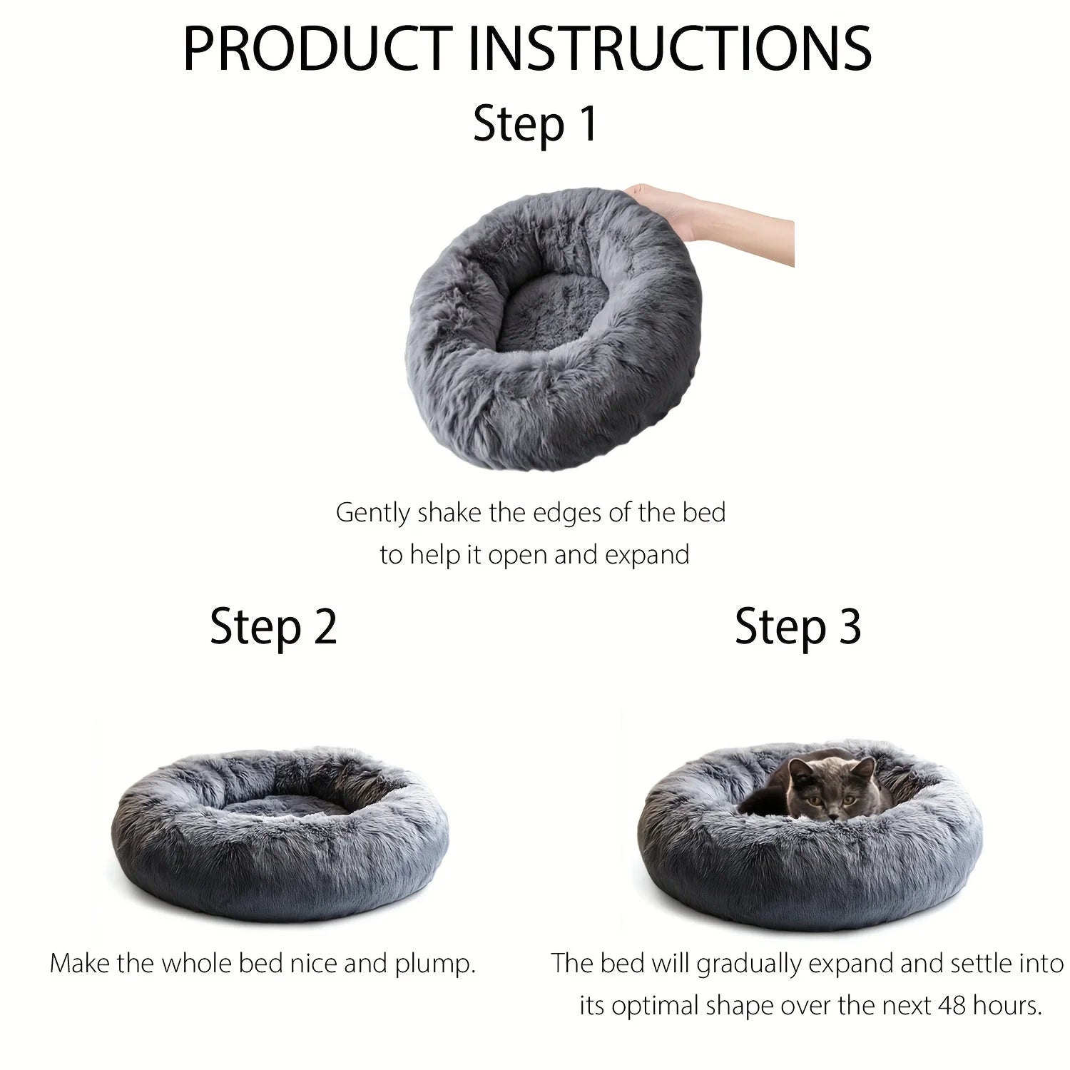 Plush Hooded Pet Bed Round Nest for Cats & Small Dogs, Soft Warm Cave - My Pet Serenity