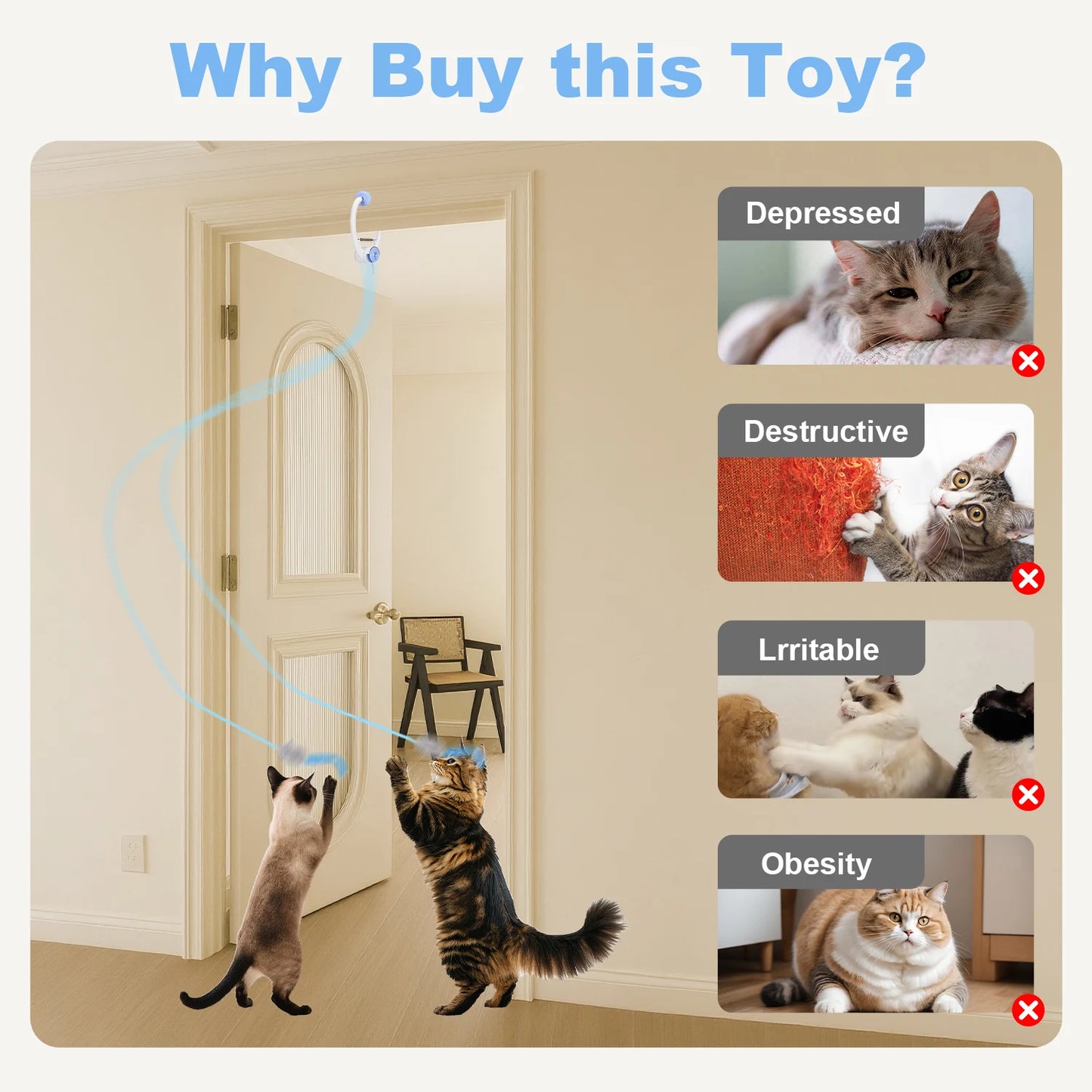 USB Rechargeable Cat Toy: Electric Door-Hanging Interactive Toy - My Pet Serenity