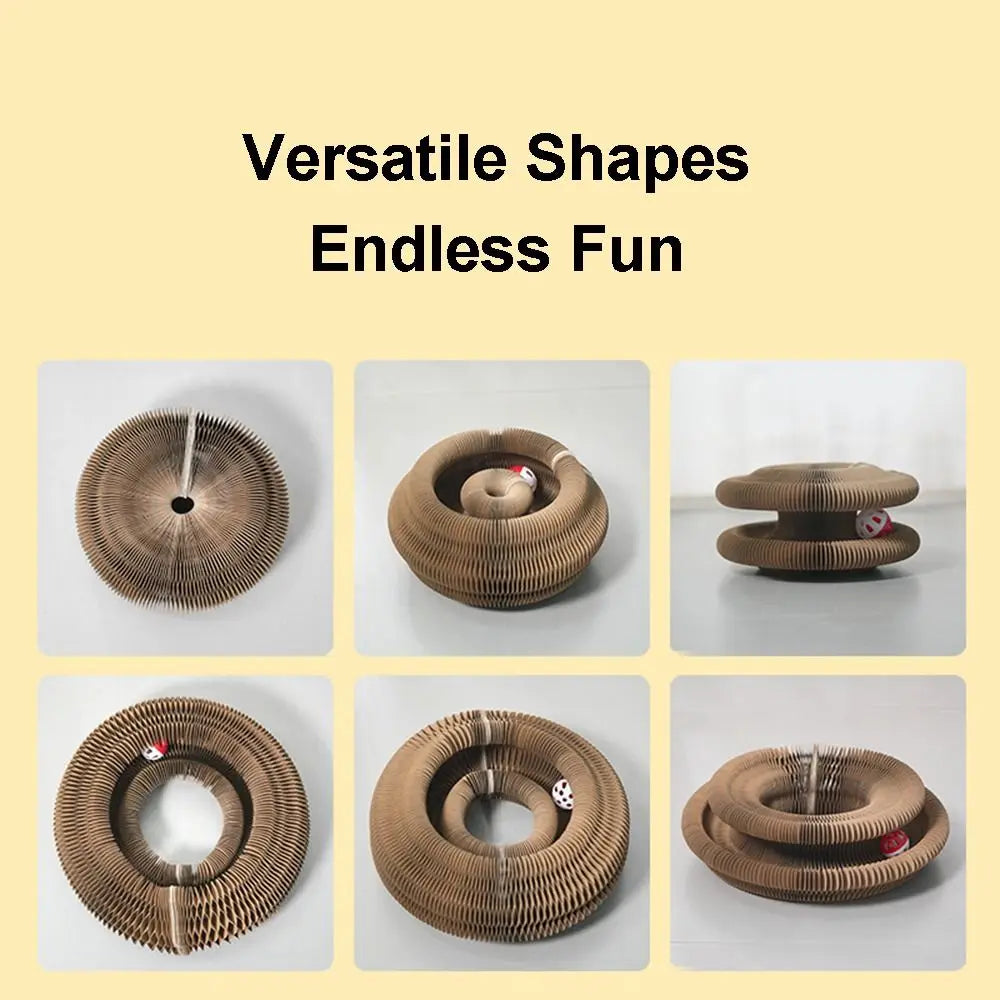 Transformable Cat Toy Kurlz - Wear-Resistant, No-Crumbs Scratching Pad - My Pet Serenity