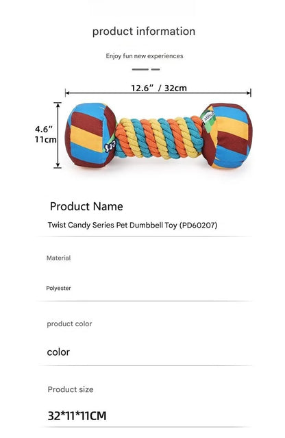 Rainbow Twist Candy Dog Chew Toy with Squeaker - Bite-Resistant - My Pet Serenity