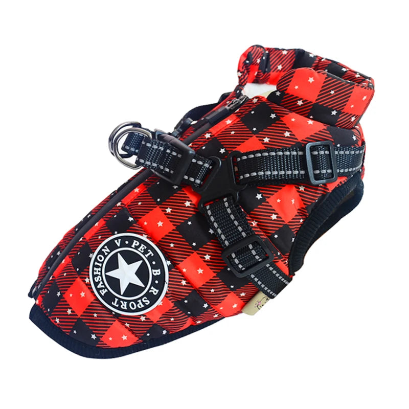 Winter Waterproof Dog Jacket with Harness - Large Breed Coat - My Pet Serenity