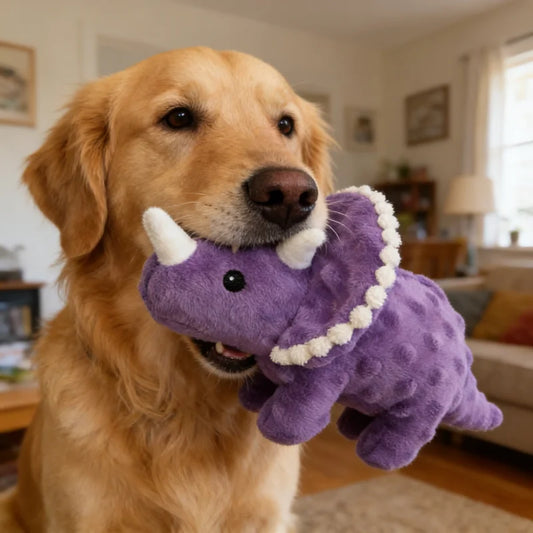 Indestructible Plush Dinosaur Dog Toy with Squeaker - Safe for Large Dogs - My Pet Serenity