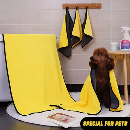 Dog Bath Towel Microfiber Absorbent Wiping Cloth for Bath - My Pet Serenity