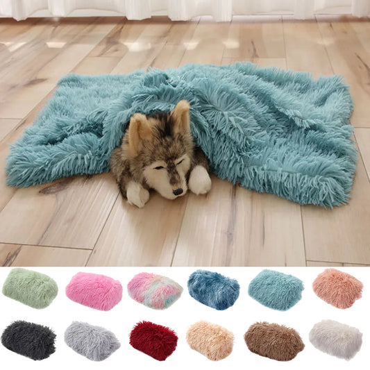 Winter dog and cat bed mat, washable plush cushion, warm and soft - My Pet Serenity