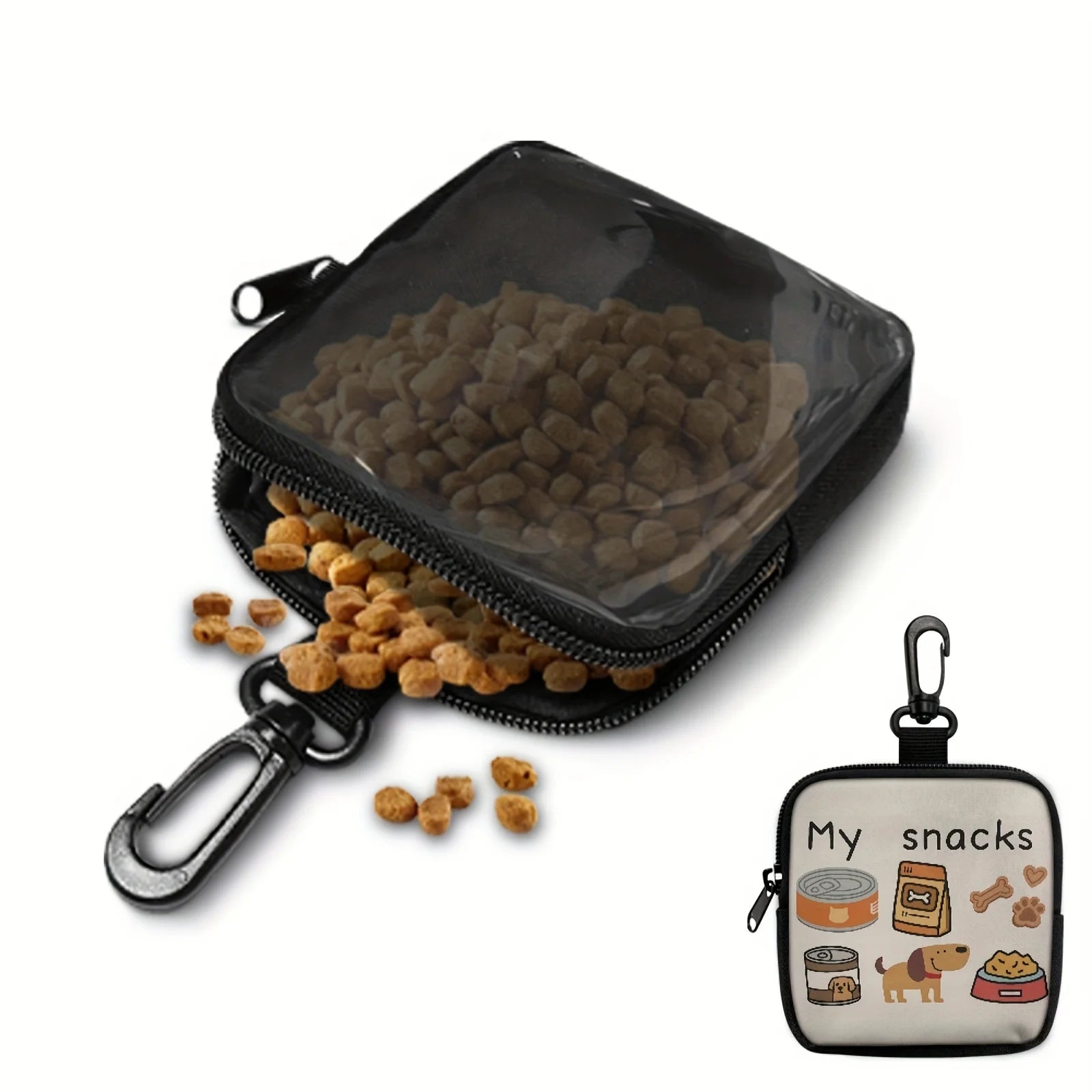 Dog Treat Bag with Hook and Zipper, Training Walking Bag for Puppies - My Pet Serenity