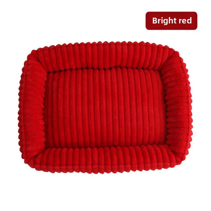 Rectangular Plush Dog Bed for Winter - Small to Large Pets & Cats - My Pet Serenity