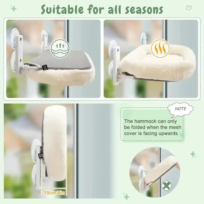 Cat Window Hammock with Suction Cups for Sunlit Window Seat - My Pet Serenity