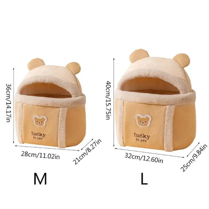 Plush Backpack Carrier for Small Cats and Dogs, Portable Travel - My Pet Serenity