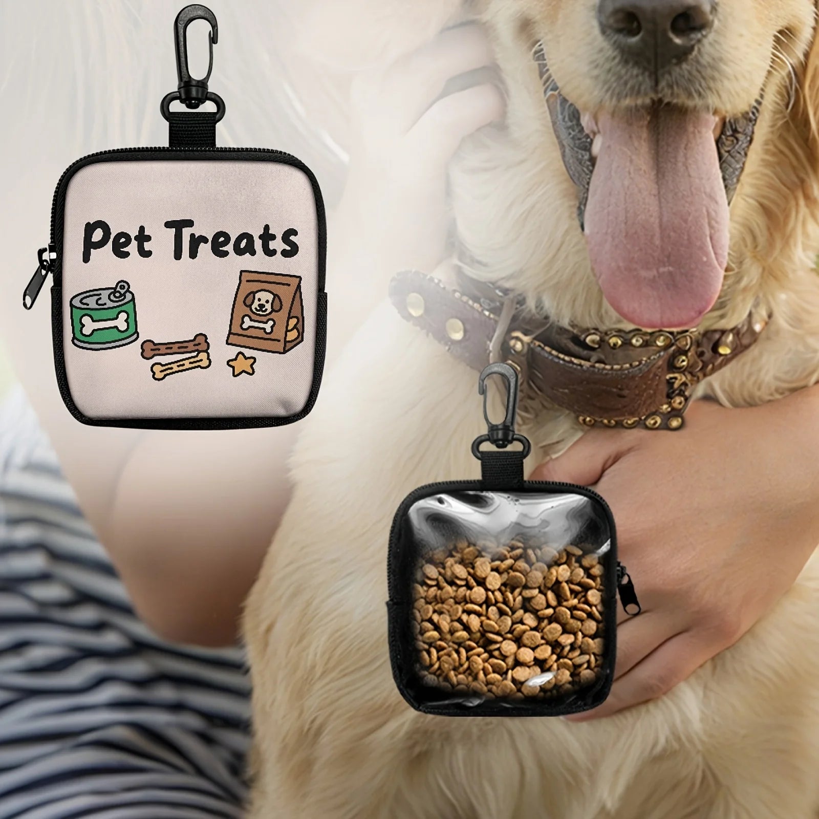 Dog Treat Bag with Hook and Zipper, Training Walking Bag for Puppies - My Pet Serenity