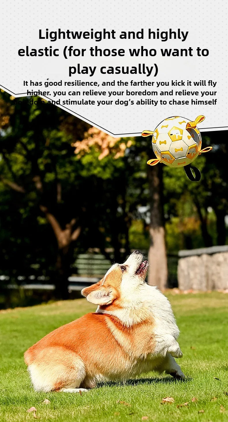Dog Training Soccer Ball Toy Inflatable Chew-Resistant Squeaky - My Pet Serenity