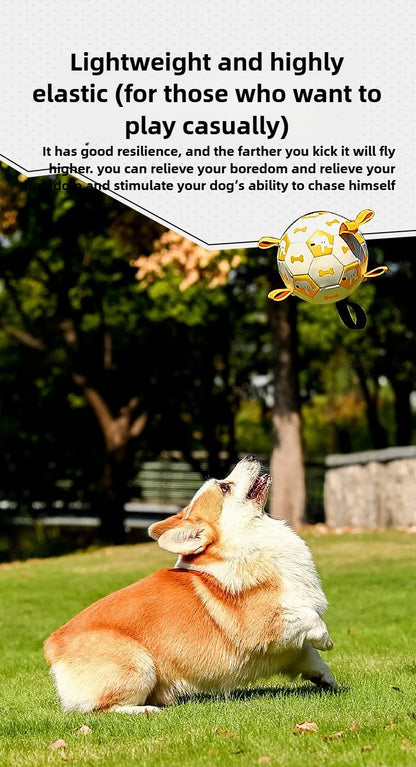 Dog Training Soccer Ball Toy Inflatable Chew-Resistant Squeaky - My Pet Serenity