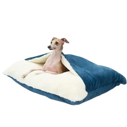 Large dog bed with removable cover, warm kennel and blanket - My Pet Serenity