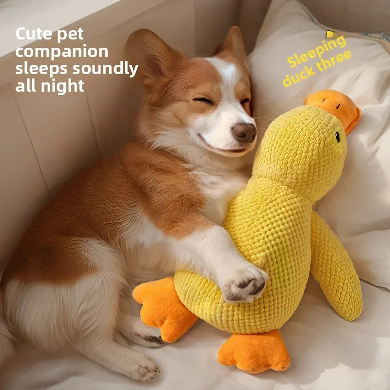 Dog Plush Calming Duck Squeaky Toy - Durable Puppy Sleep Companion - My Pet Serenity