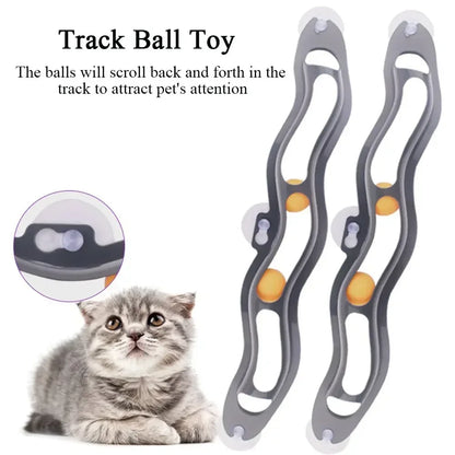 Cat Track Toy with Suction Cup Ball for Window/Glass Mount - My Pet Serenity