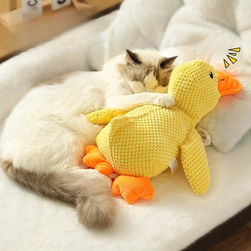 Duck Plush Dog Toy Chew-Resistant Quacking Sound Soft Durable Toy Dogs - My Pet Serenity