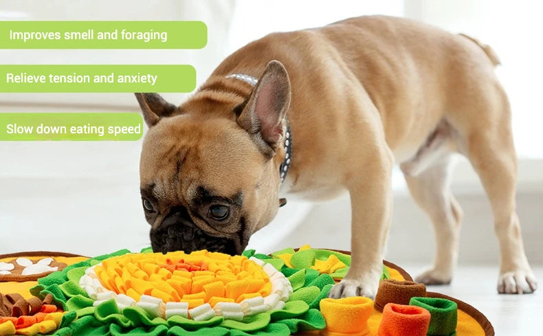 Snuffle Mat for Small/Medium Dogs - Soft Fleece, Squeaky Toy, SlowFeed - My Pet Serenity