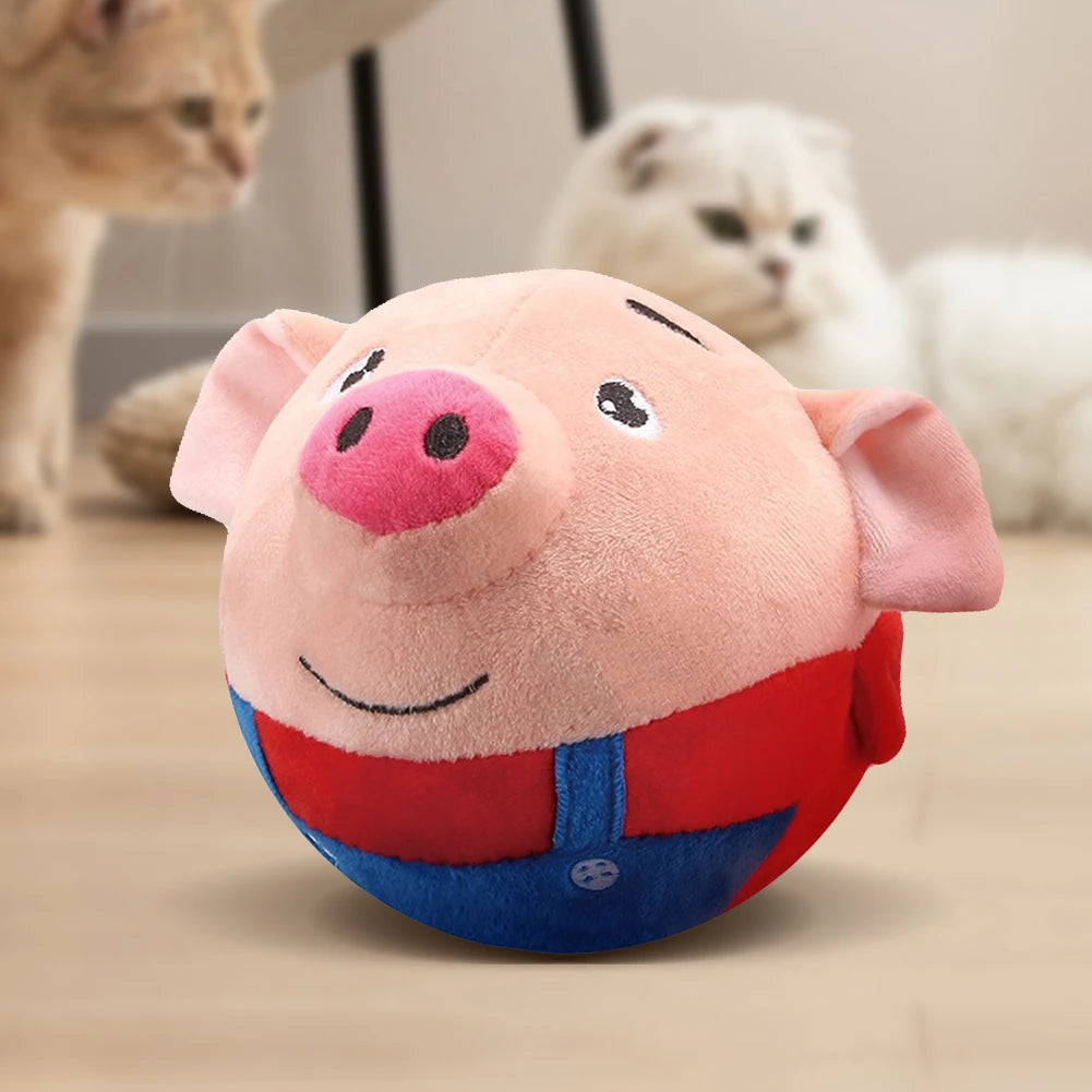 Plush Automatic Bouncing Dog Toy, Bite-Resistant Squeaky for Small Dog - My Pet Serenity