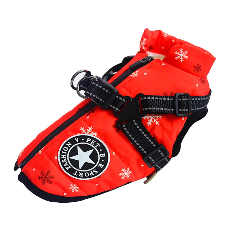 Winter Waterproof Dog Jacket with Harness - Large Breed Coat - My Pet Serenity