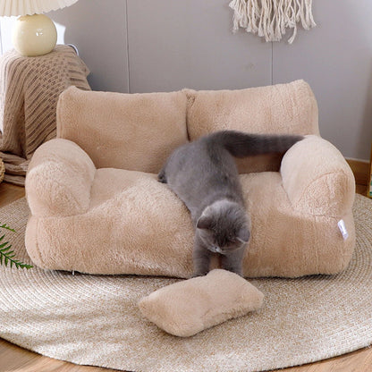 Detachable Washable Pet Sofa for Cats and Dogs - All-Season Soft Couch - My Pet Serenity