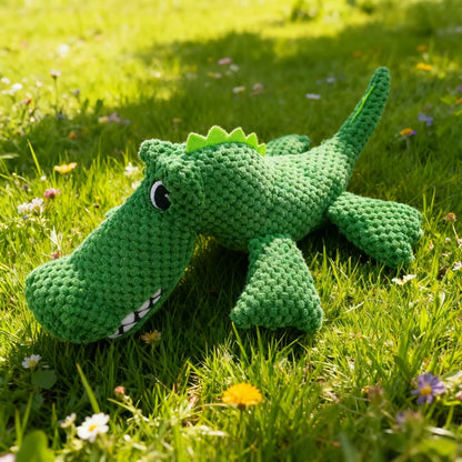 Large Crocodile Dog Toy - Indestructible Plush Squeaker Chew Toy - My Pet Serenity