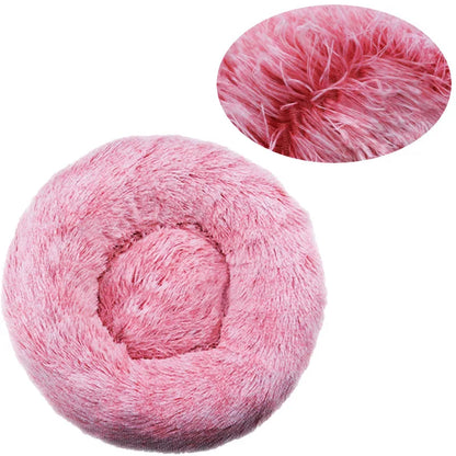 Round Dog and Cat Bed Winter Plush Washable Pet Bed for All Sizes - My Pet Serenity
