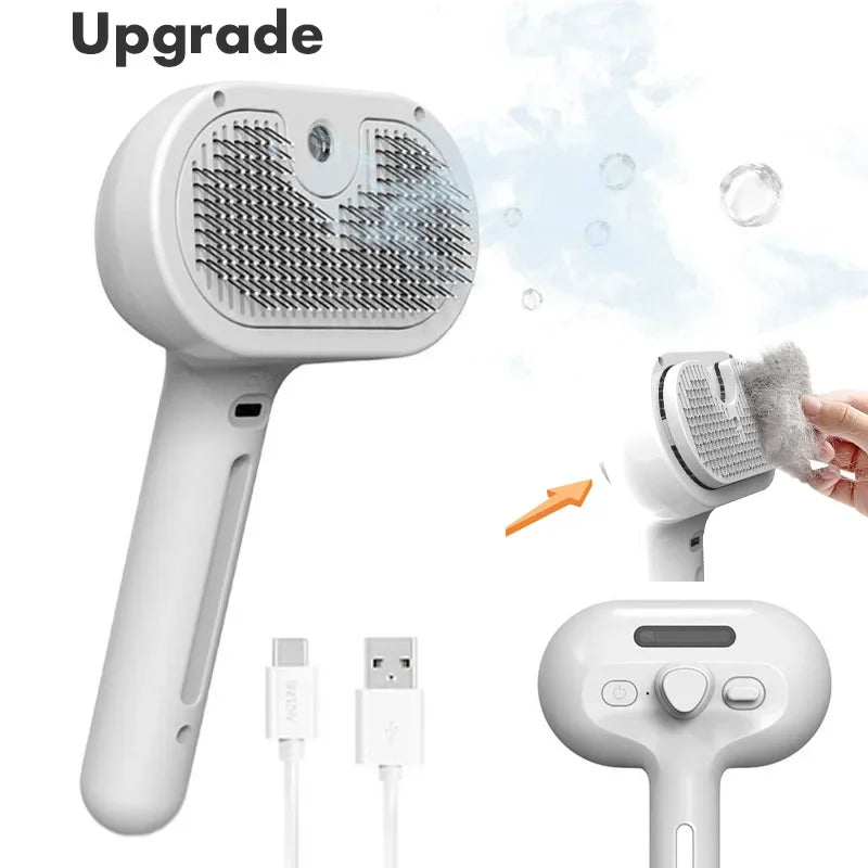 Pet grooming steam brush for dogs and cats - hair removal & cleaning - My Pet Serenity