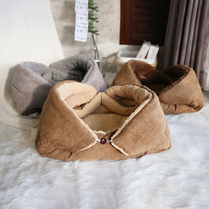 Warm Thick Cat Bed, Foldable Pet Mat for Cats and Small Dogs, Indoor - My Pet Serenity