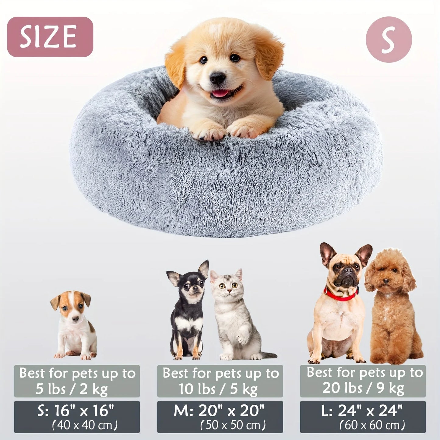 Plush Hooded Pet Bed Round Nest for Cats & Small Dogs, Soft Warm Cave - My Pet Serenity