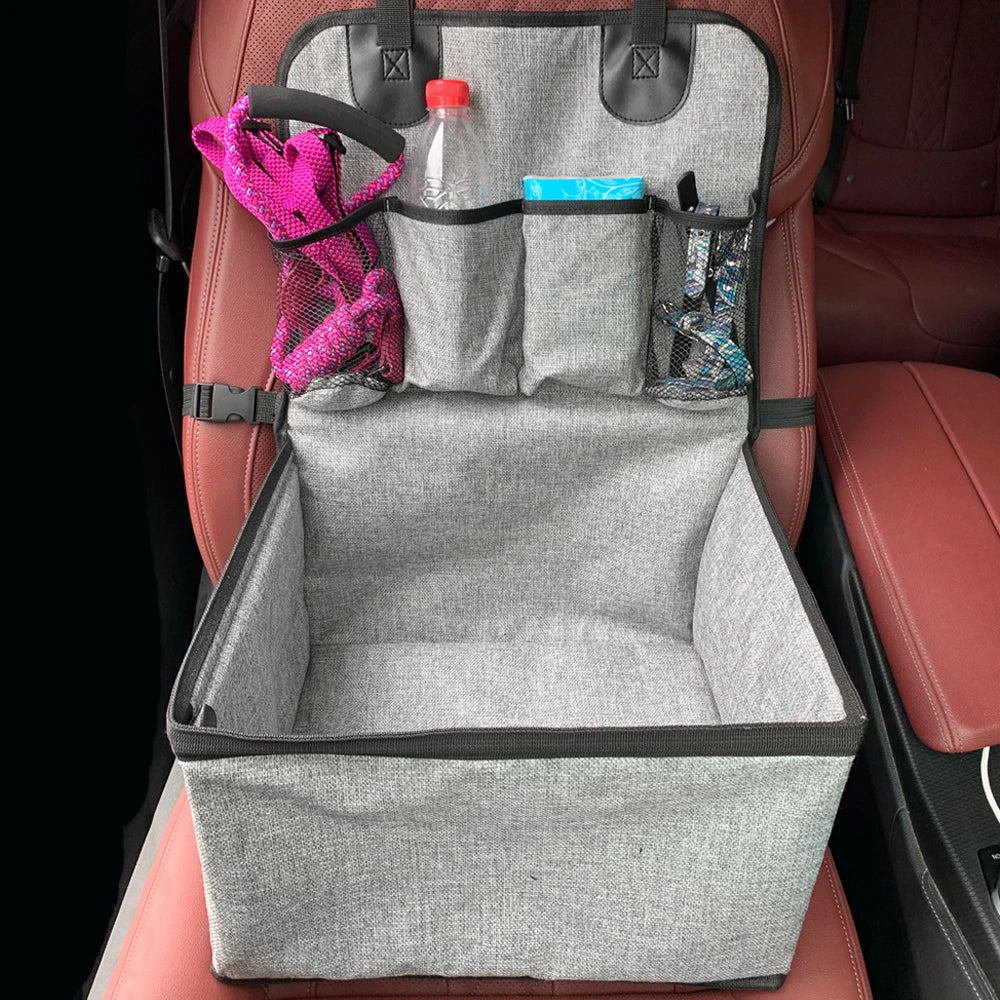 Dog Car Front Seat Booster with Storage Pockets for Small–Medium Dogs - My Pet Serenity