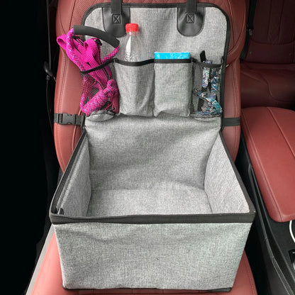 Dog Car Front Seat Booster with Storage Pockets for Small–Medium Dogs - My Pet Serenity