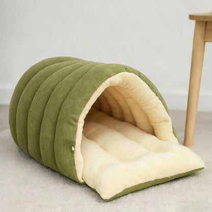 Winter Thickened Cat Bed Indoor Washable Plush Enclosed Warm Pet Bed - My Pet Serenity