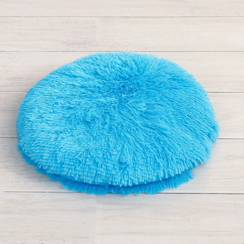 Round Cat & Small Dog Bed - Plush Fleece Sleep Mat, Cozy Nest - My Pet Serenity