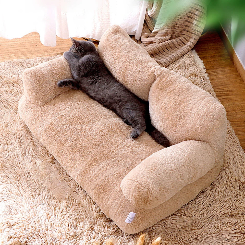 Detachable Washable Pet Sofa for Cats and Dogs - All-Season Soft Couch - My Pet Serenity
