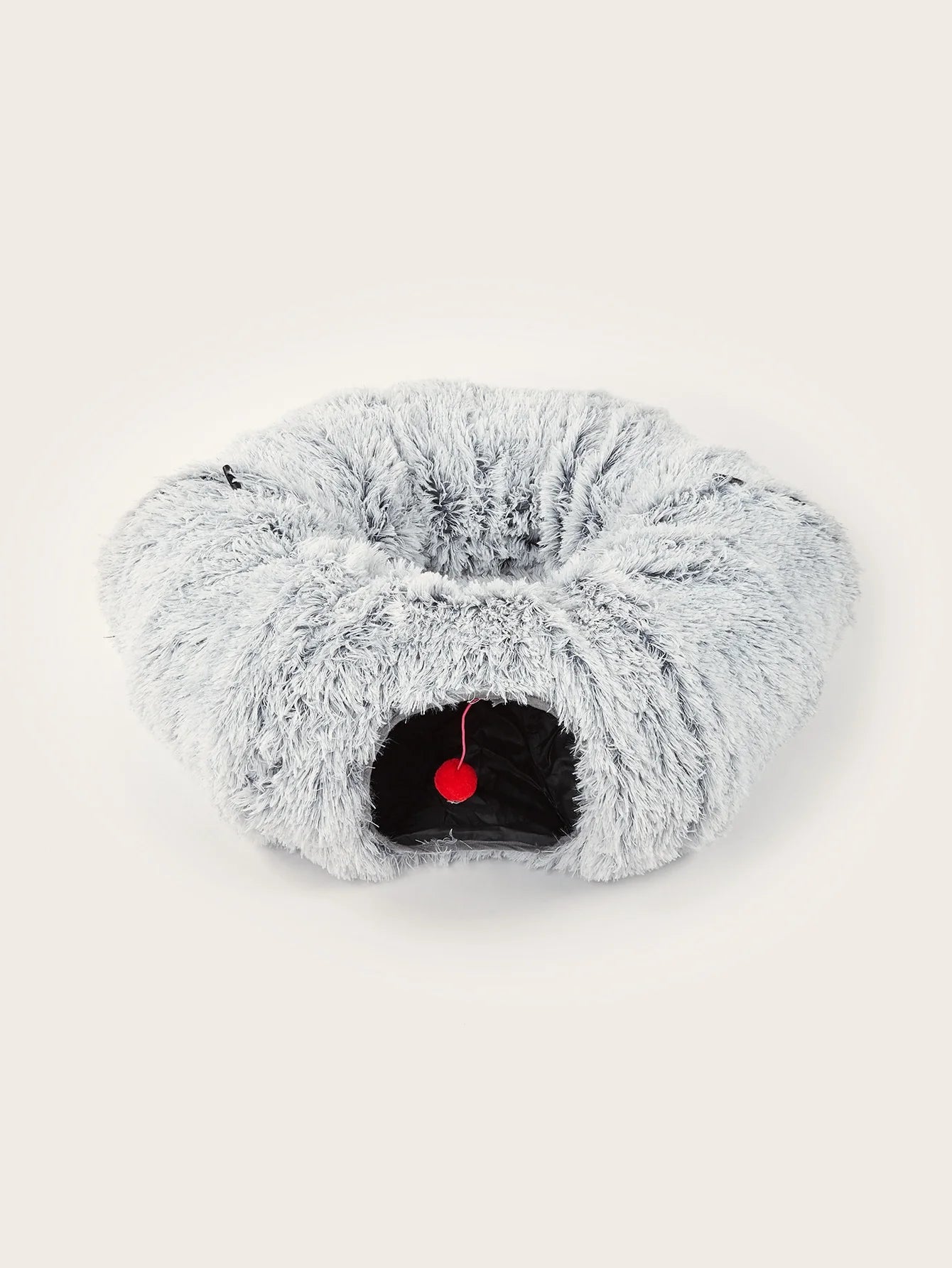 Winter Plush Cat Bed with Tunnel for Indoor Cats - Donut Peephole - My Pet Serenity