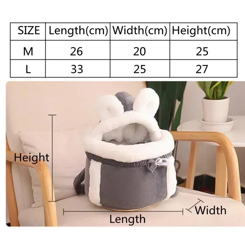 Outdoor Travel Dog and Cat Carrier Backpack - Winter Warm Plush, 6-12kg - My Pet Serenity