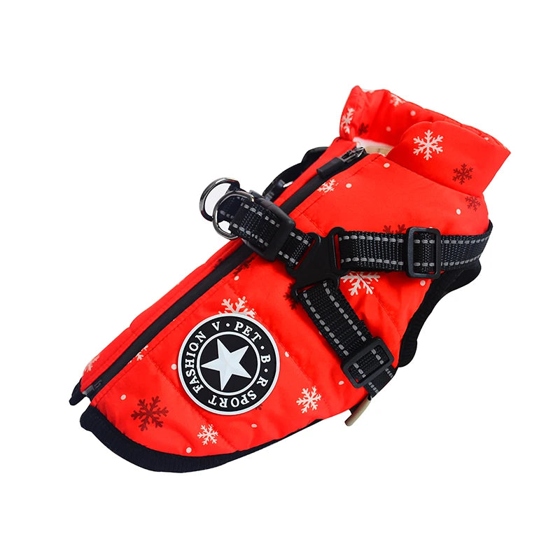 Winter Waterproof Dog Jacket with Harness - Large Breed Coat - My Pet Serenity
