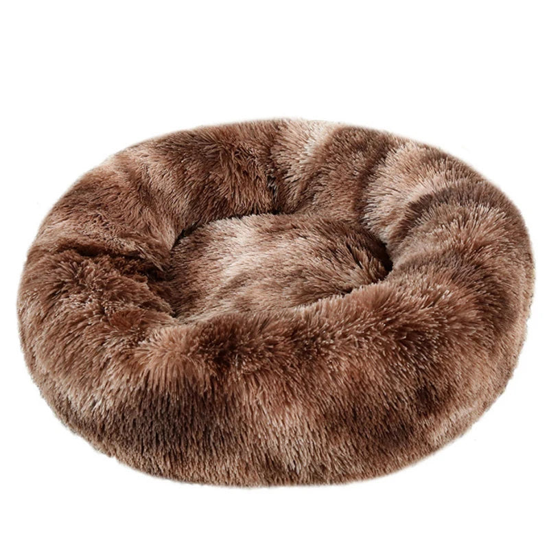 Round Dog and Cat Bed Winter Plush Washable Pet Bed for All Sizes - My Pet Serenity